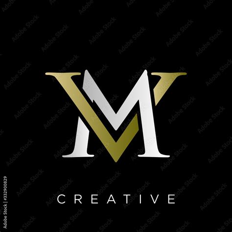 mv logo design vector icon stock vector adobe stock