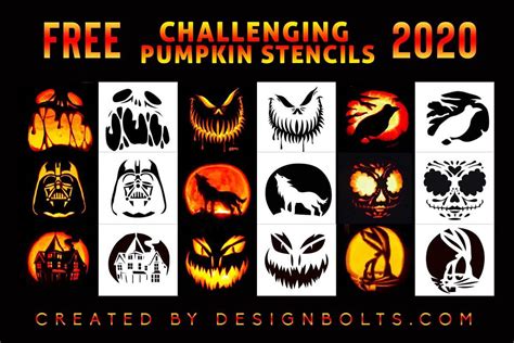 10 Challenging Pumpkin Carving Stencils Templates