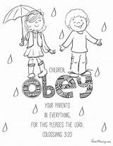 Coloring Bible Pages Kids Obey Verses Printable Children Color Parents Printables Sheets Teach School Sorry Verse God Dltk Obedience Ephesians sketch template