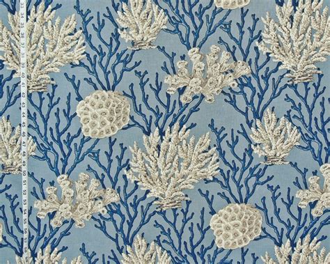 blue coral fabric  seashell fabrics  brickhouse fabrics