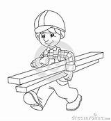 Worker Coloring Children Construction Beautiful Plate Illustration sketch template