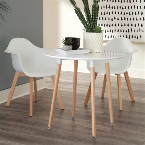 ofm mid century modern   dining table solid wood legs  white walmartcom walmartcom