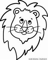 Lion Face Coloring Mask Pages Template Lions Swati Printable Set Treehut Big Sharma Getcolorings sketch template