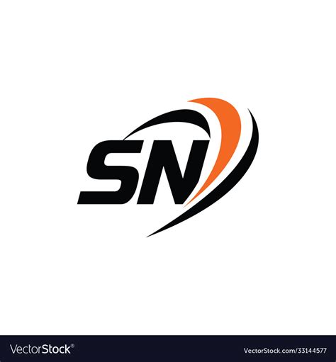 sn monogram logo royalty  vector image vectorstock