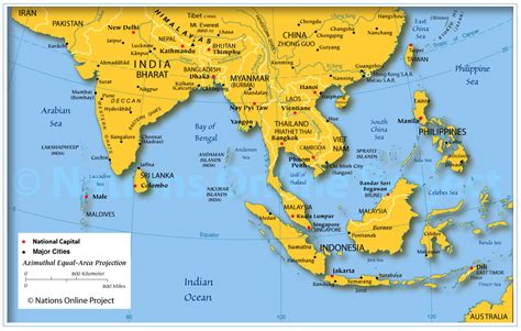 southern  south east zone maps  asia  largest continent