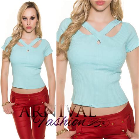New Sexy Ladies Casual Ribbed Crop Tops Xs S M L Buy Women