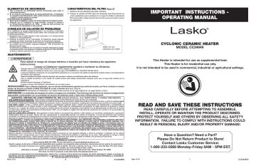lasko cc cyclonic digital ceramic heater owner manual manualzz