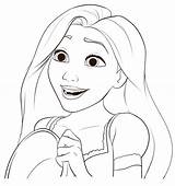 Coloring Rapunzel Pages Princess Disney Kids sketch template