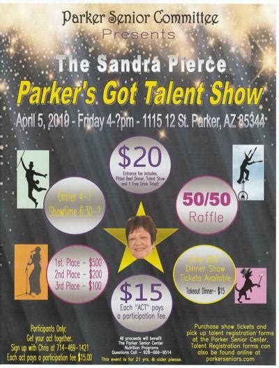 Sandy Pierce Talent Show April 5 At Senior Center News