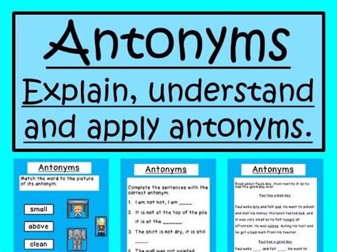 antonyms teaching resources