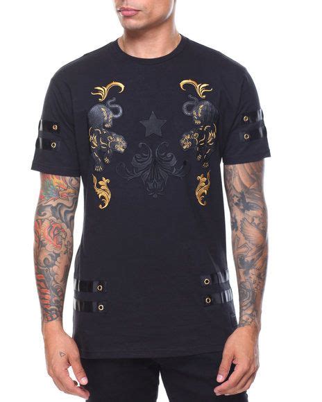 find panther embroiderygold trim top mens shirts  buyers picks   drjays  drjayscom
