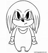 Knuckles Hedgehog sketch template