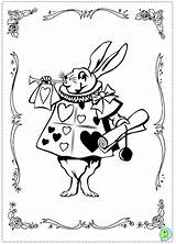 Alice Wonderland Coloring Dinokids Rabbit Tag Disney Close sketch template