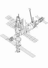 Raumstation Kleurplaat Ruimtestation Spaziale Stazione Malvorlage Ausmalbild Internationale Zum Stampare sketch template