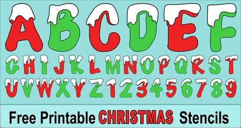christmas alphabet letters printable stencils patterns clip art