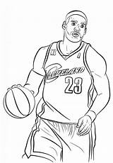 Coloring Pages Nba James Lebron Printable Basketball sketch template