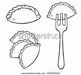 Ravioli Dumplings sketch template