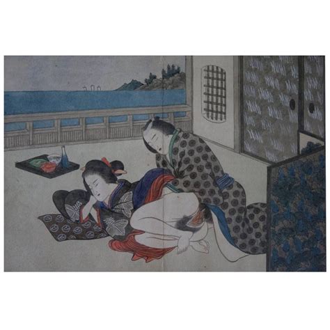 original and framed shunga print by kitagawa utamaro at