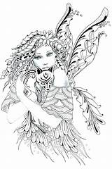 Coloring Fairy Pages Adult Printable Adults Grayscale Fairies Digital Gothic Sheets Books Intricate Fox Color Tangles Getdrawings Print Pirate Foxie sketch template