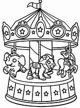 Coloring Pages Carnival Ferris Wheel Carousel Circus Sheets Printable Kids Rides Tent Fair Color Ride Print Animals Food Clipart Template sketch template