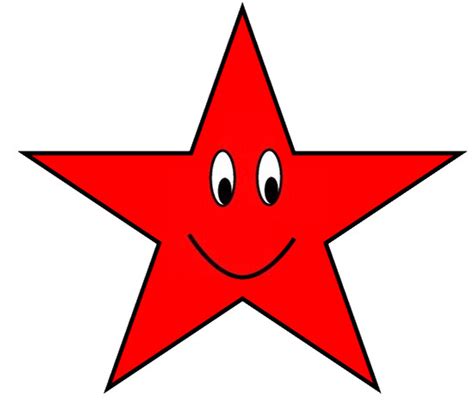 Red Star With Happy Face Clipart Sketch Lge 12cm Flickr