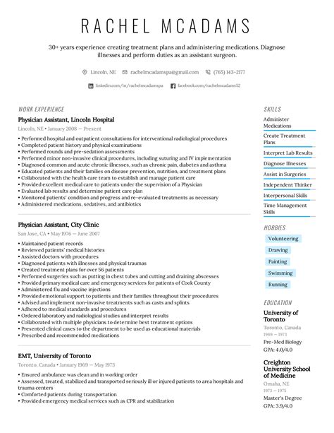 physician assistant resume  writing tips
