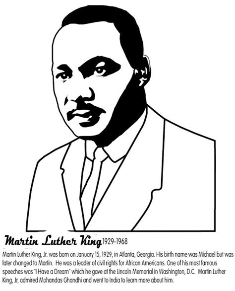 martin luther king jr coloring pages  worksheets  coloring