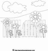 Coloring Garden Fence Picket Flowers Printable Flower Pages Summer Para Colorir Designs Parenting Leehansen Color Jardim Encantado Downloads Decorate Pretty sketch template