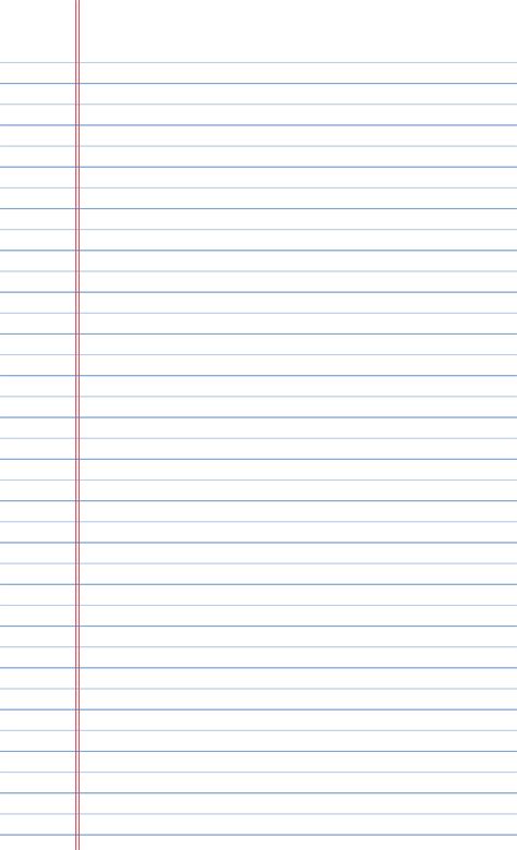 wide ruled lined paper on legal sized paper in portrait