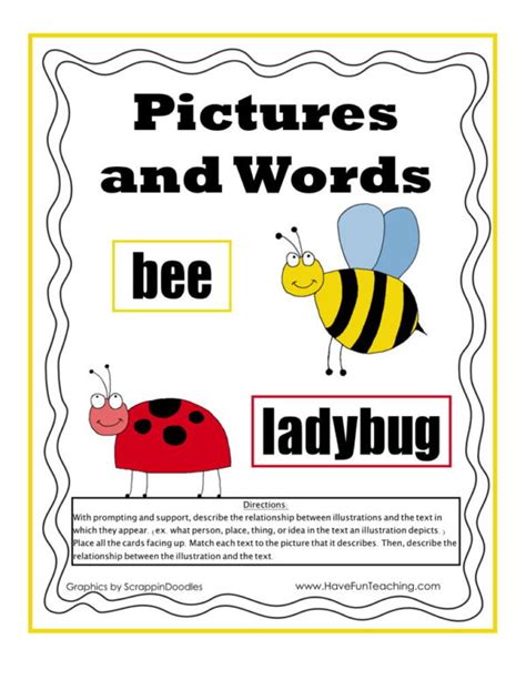 pictures  words matching activity  fun teaching