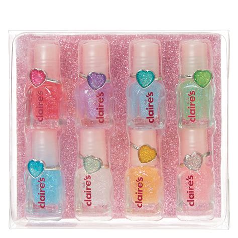 claire s club nail polish and heart rings set 8 pack