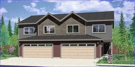 garage   middle house design duplex house plans  story duplex