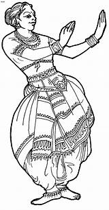 Odissi Dances Outline Janmashtami Orissa Drawings Inde Printable 4to40 sketch template