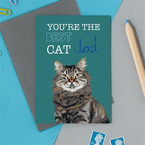 youre   cat dad fathers day  birthday greeting card