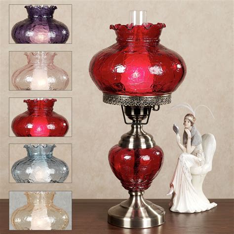 Kenzie Crackle Glass Globe Hurricane Table Lamp