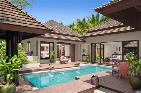 great thai style beach front pool villa  anantara phuket layan resort spa thailand