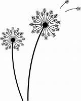 Dandelion Silhouette Blowing Weeds Dandelions Clipground Stencil Webstockreview sketch template