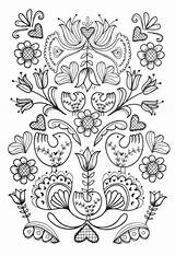 Coloring Pages Scandinavian Adult Book Folk Kids Colouring Embroidery Patterns Print Printable Sheets Color Christmas Grown Pdf Plus Designs Pattern sketch template