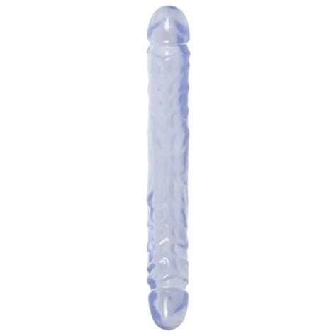 crystal jellies jr double dong 12 clear sex toys and adult