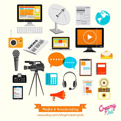Media Broadcasting Digital Vector Clip Art Social Media