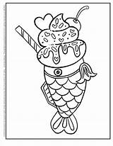 Waffle Coloring Goldfish Boong Cone sketch template