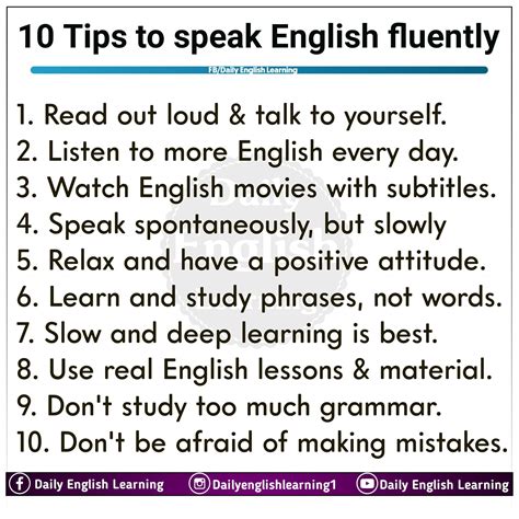 10 Tips To Speak Fluent English Daily English Learning Facebook