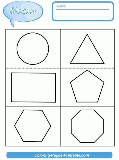 printable shapes worksheets  kindergarten coloring pages