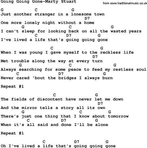 country musicgoing   marty stuart lyrics  chords