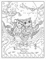 Coloring Pages Adult Poetry Owl Colouring Books Fairytale Poe Edgar Sarnat Pussycat Sheets Marjorie Cat Icolor Book Allan Haven Printable sketch template