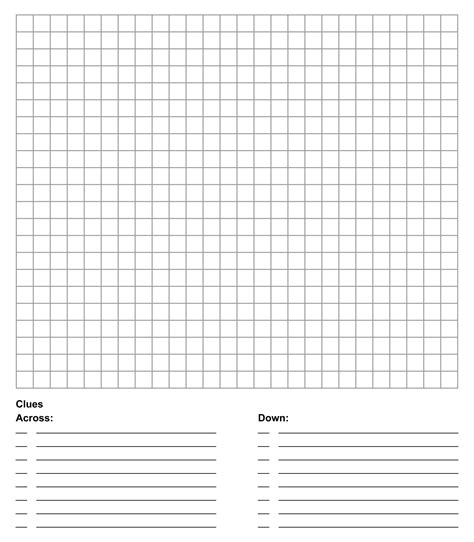printable blank crossword puzzle template printableecom
