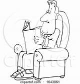 Newspaper Businessman Chair Reading Cartoon Djart sketch template