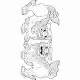 Shisa Tattoo Okinawa Foo Colouring sketch template