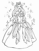 Fairy Coloring Pages Princess Barbie Mermaid Printable Getcolorings Print Getdrawings Color sketch template