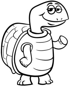coloring page turtle cartoon style tortoise topcoloringpagesent
